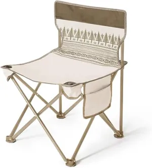Outdoor Camping Chair with Side Pockets and Sturdy Steel Frame - Backpack Beach Chair for Camping, Lawn, Sports and Fishing