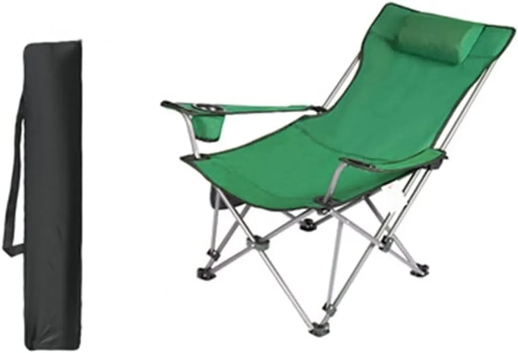 Outdoor Chair Folding Camping Chair Outdoor Folding Chair Portable Lawn Folding Seat Armchair With Cup Holder Pillow And Carry Bag Leisure Recliner Stool Camping Chair Foldable Chair ( Color : G )