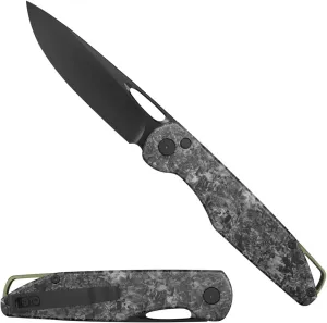 OUTDOOR EDGE KAYTAN Compact Folding Pocket Knife with 3.3" Drop Point Blade | Includes Button Lock, Solid Forged Carbon Fiber Handle & Pocket Clip for Carry & Survival