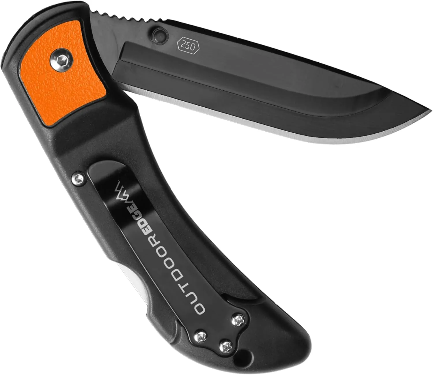 OUTDOOR EDGE Razor EDC Lite Folding Pocket Knife with Clip | Compact 2.5” Replaceable Blade Knife with RazorSafe Blades | Perfect Small Blade for Men, Women, Work & Camping (Orange, 2 Black Blades)