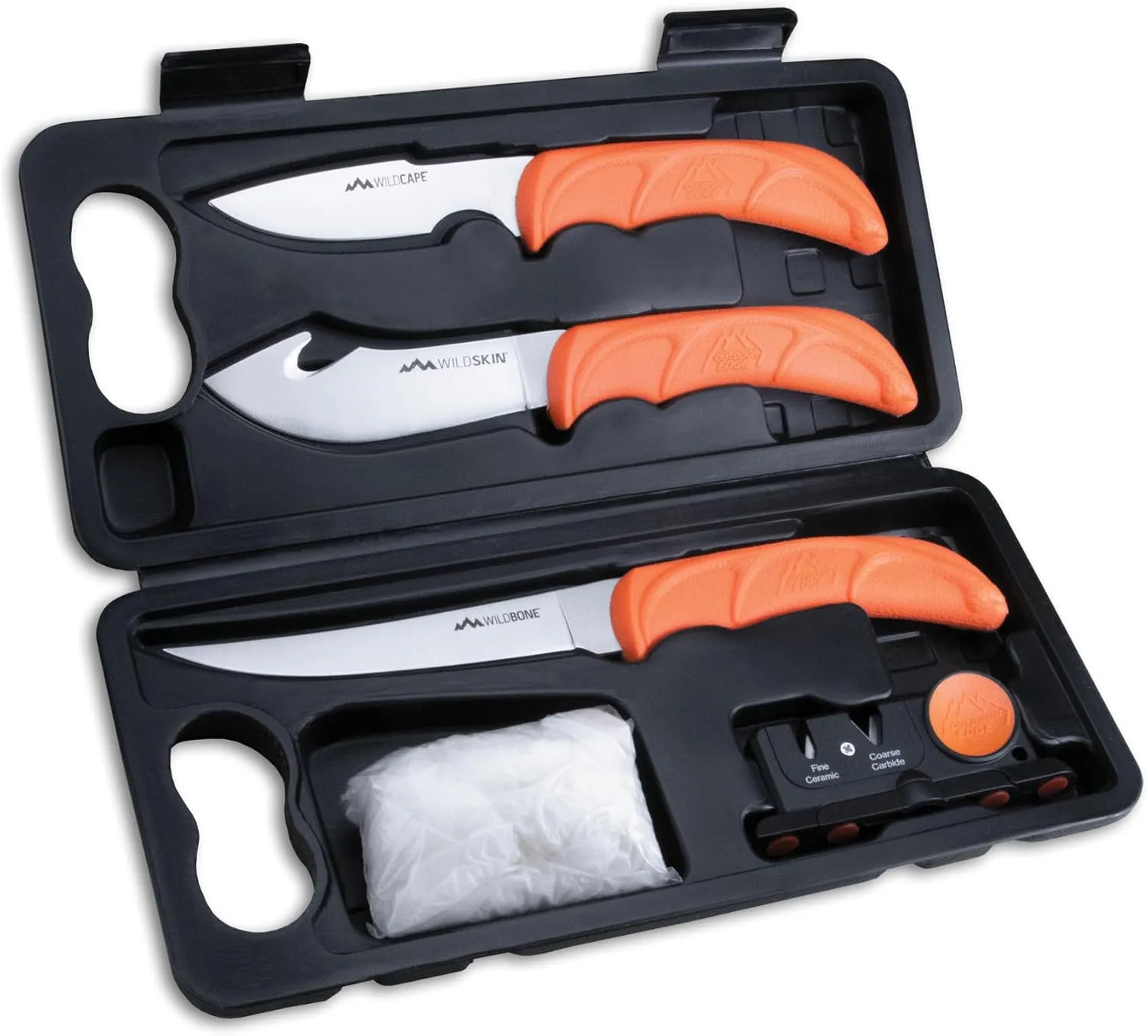 Outdoor Edge WildLite - 6-Piece Field to Freezer Hunting & Game Processing Knife Set with Gut Hook Blade, Caping Knife - Hunting Knives for Gutting Deer with Case - Deer & Elk Accessories