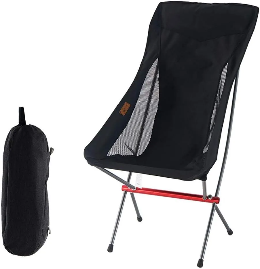 Outdoor Folding Chair,Heightened Moon Chair,Breathable and Comfortable Mesh Recliner,Portable Foldable Camping and Fishing,Leisure Beach Chair Backrest Chair