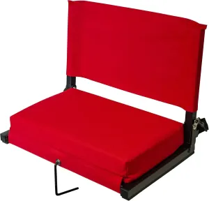 Outdoor Leisure Stadium Chairs for Bleachers with Back Support Products, Extra-Large Ultra-Padded Seat for Complete Comfort, Easy Carry Handle with Adjustable Shoulder Strap,RED,STADREDXL