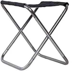 Outdoor Portable Camping Folding Chair Aluminum Alloy Fishing Barbecue Stool Size 24.5x22.5x27cm (Silver Gray), BGTRRF14789