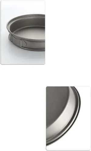 Outdoor Pure Titanium Frying Pan Lightweight Portable Tableware Pan Tableware Set(1)