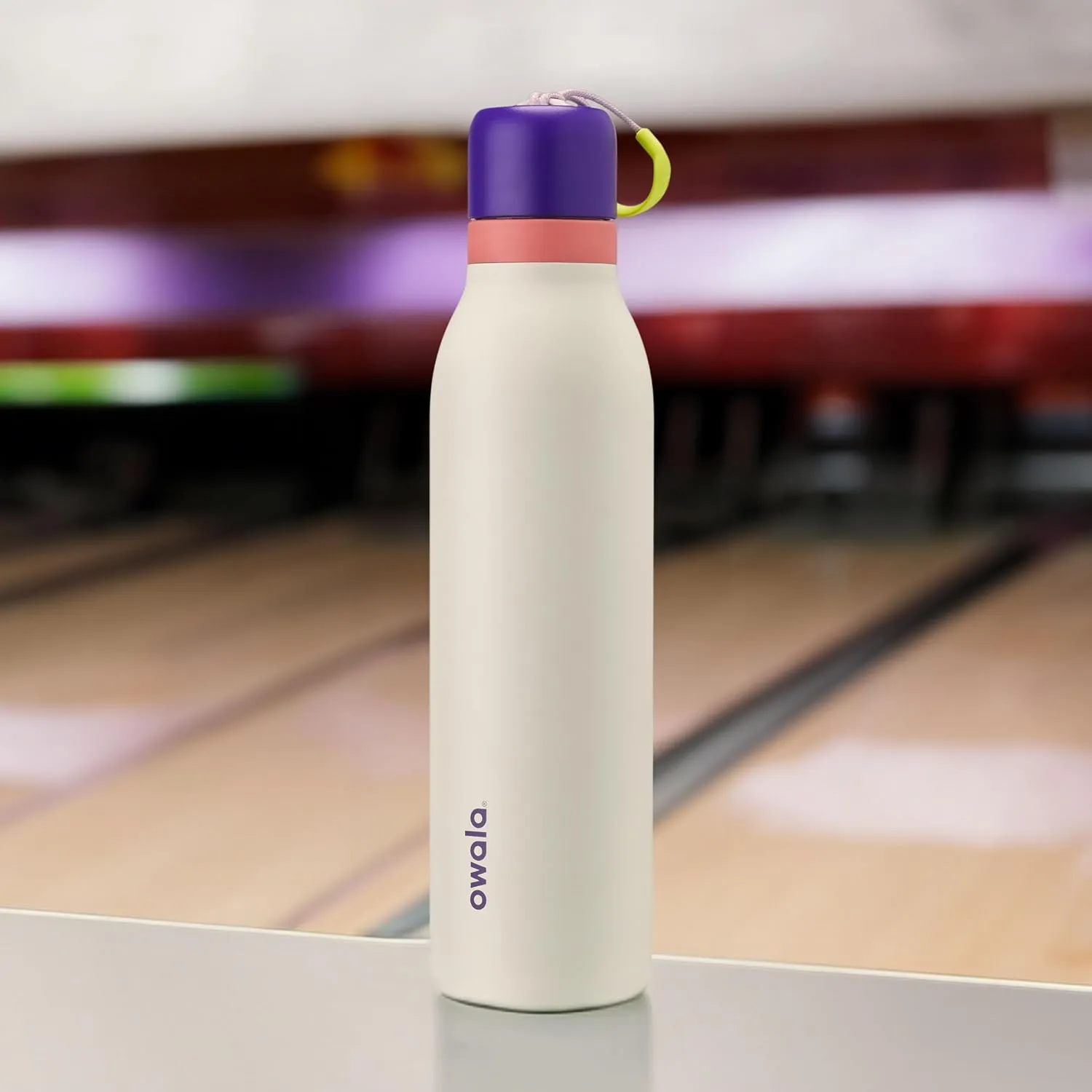 Owala FreeSip Twist Insulated Stainless Steel Water Bottle with Straw for Sports and Travel, BPA-Free, 18-oz, Purple/Mint (Minty Horizons)