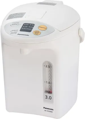 Panasonic RA41660 Electric Thermo Pot Water Boiler Dispenser NC-EG3000, Slow-Drip Mode for Coffee, Ideal for Tea, Hot Cocoa, Soups and Baby Food, Four TEM, 3.2 quarts, White