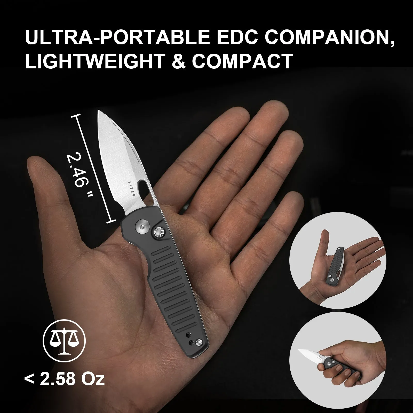 Parakeet | Drop point Nitro-V   Grey Aluminium