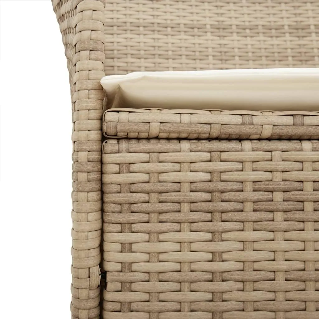 Patio Dining Chairs Camping Chair Dining Chairs Lounge Chair - Patio Chairs with Cushions 2 pcs Beige Poly Rattan&Solid Wood for Campsites Garden Beaches Terrace