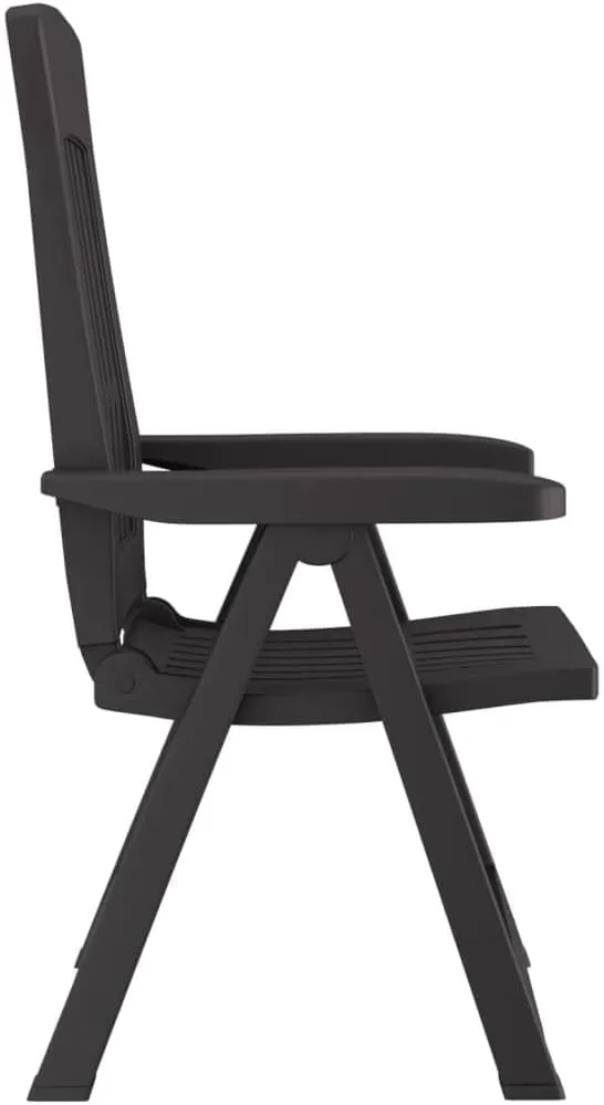 Patio Reclining Chairs 2 Pcs Anthracite PP Outdoor Furniture for Patio Backyard Garden with Adjustable Backrest and Foldable Design