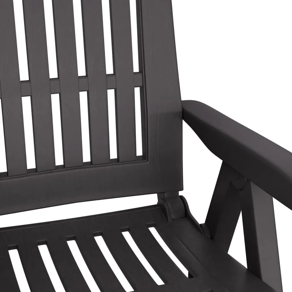 Patio Reclining Chairs 2 Pcs Anthracite PP Outdoor Furniture for Patio Backyard Garden with Adjustable Backrest and Foldable Design