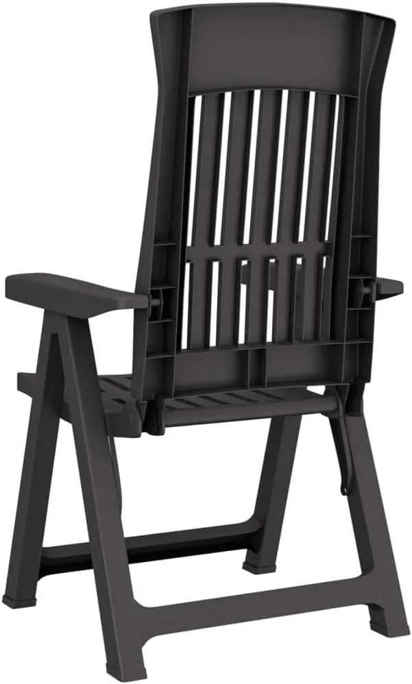 Patio Reclining Chairs 2 Pcs Anthracite PP Outdoor Furniture for Patio Backyard Garden with Adjustable Backrest and Foldable Design