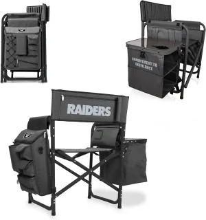 PICNIC TIME NFL Unisex-Adult NFL Fusion Camping Chair with Side Table and Soft Cooler, Beach Chair for Adults, Lawn Chair