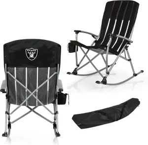 PICNIC TIME NFL Unisex-Adult NFL Outdoor Rocking Camp Chair, XL Heavy Duty Camping Chair for Adults