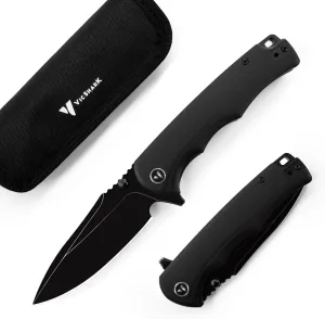 Pocket Knife Hunting knives knives for men Folding Knife D2 Steel Blade G10 Handle EDC Knife with Pocket Sharp Camping Survival Hiking Knives Black