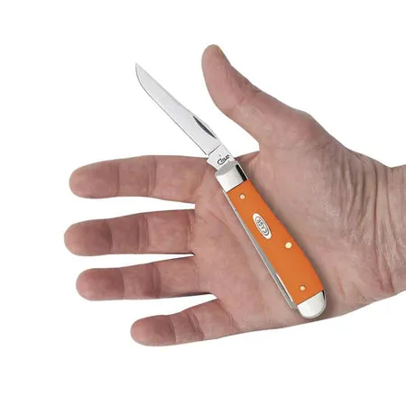 Pocket Knife Orange Synthetic Mini Trapper, Length Closed 3 1/2 Inch