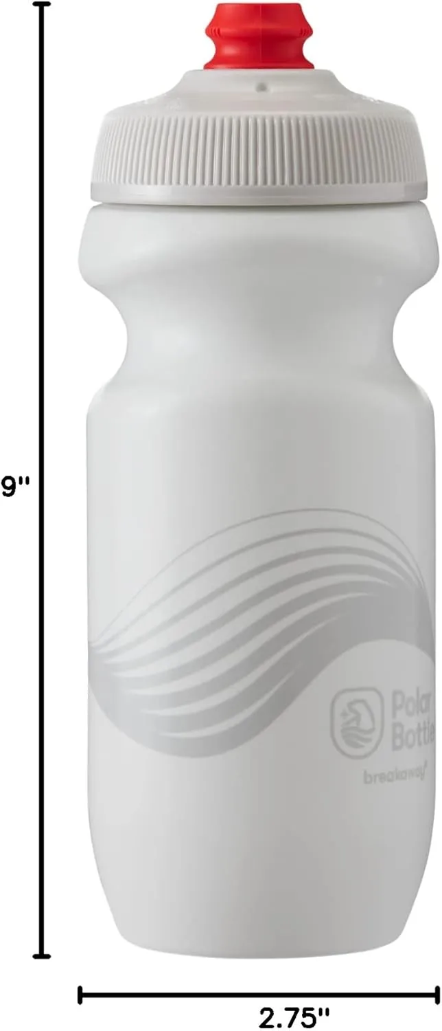 Polar Bottle Breakaway Single Wall by HydraPak (20oz, 24oz, 30oz) - BPA-Free, Cycling & Sports Squeeze Bottle