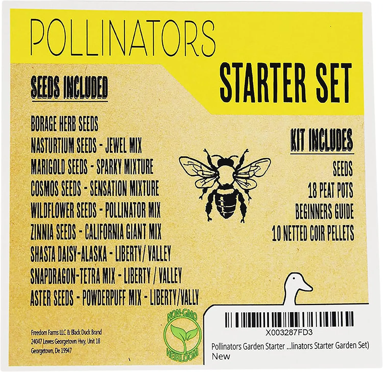 Pollinators Garden Starter Kit - Includes: Seeds, Peat Pots, Netted Coir Pellets, and a Beginners Guide - Easy Starter Kit for Gardeners - Heirloom, Non-GMO (Pollinators Starter Garden Set)