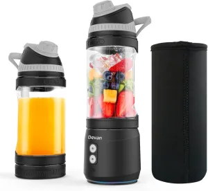 Portable Blender for Smoothies and Shakes with Insulated Sleeve, Anti-Jamming, 24oz USB-C Rechargeable, BPA-Free, Electric Protein Shaker Bottle with Travel Lid for Kitchen, Gym & Office.