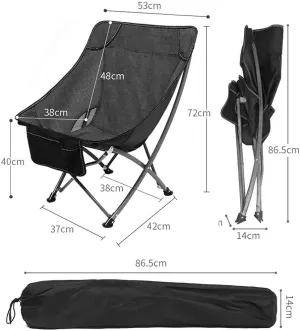 Portable Chairs Lounge Camping Stools Outdoor Beaach High Back Chair Portable Folding Fishing Chairs with Storage Backpack 0626 (Color : Brown)