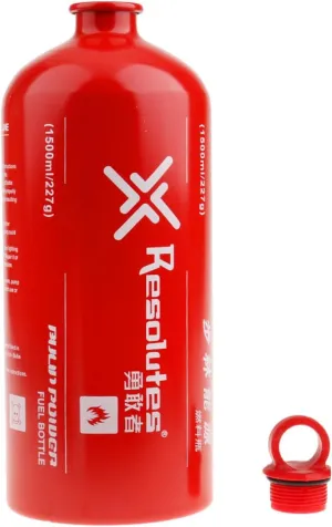 Portable Fuel Bottle - Leakproof Aluminum Fuel Tank, 50.7OZ (Red) for Camping, Hiking, Backpacking & Outdoor Cooking