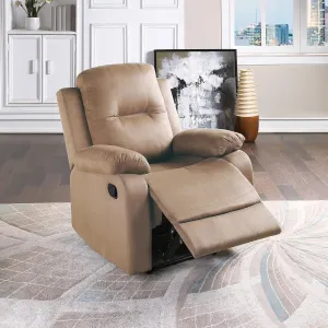 Poundex Microfiber Recliner Chair in Peat