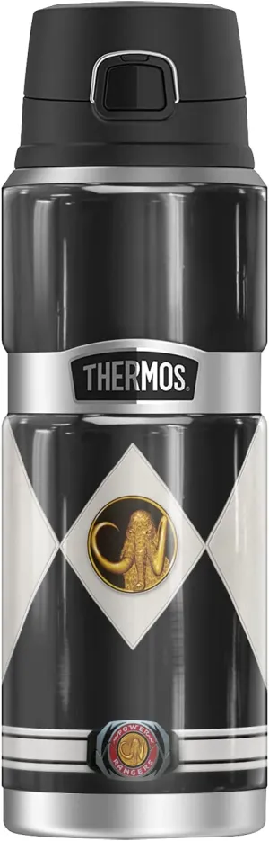 Power Rangers Black Ranger Uniform THERMOS STAINLESS KING Stainless Steel Drink Bottle, Vacuum insulated & Double Wall, 24oz