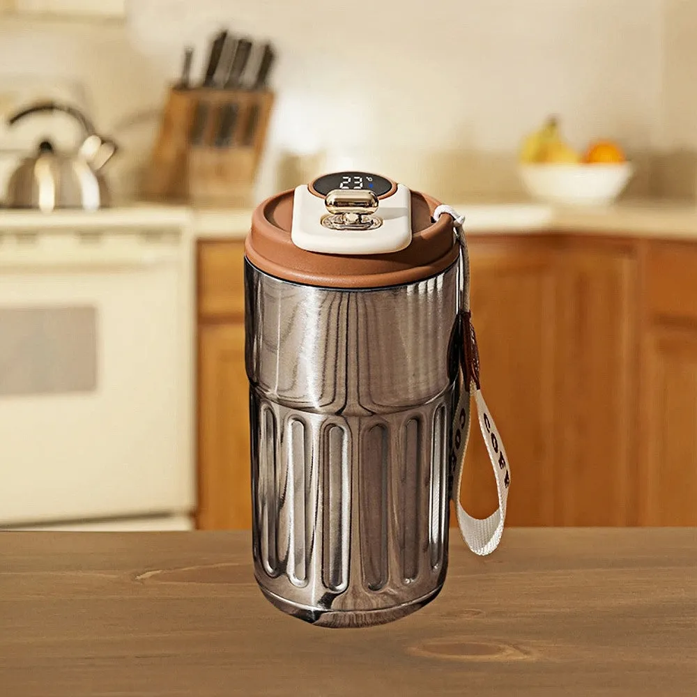 Premium 450ml Thermos Bottle – Smart Temperature Display, 316 Stainless Steel, Vacuum Insulated, Portable Coffee & Thermal Mug for Office and Business Use