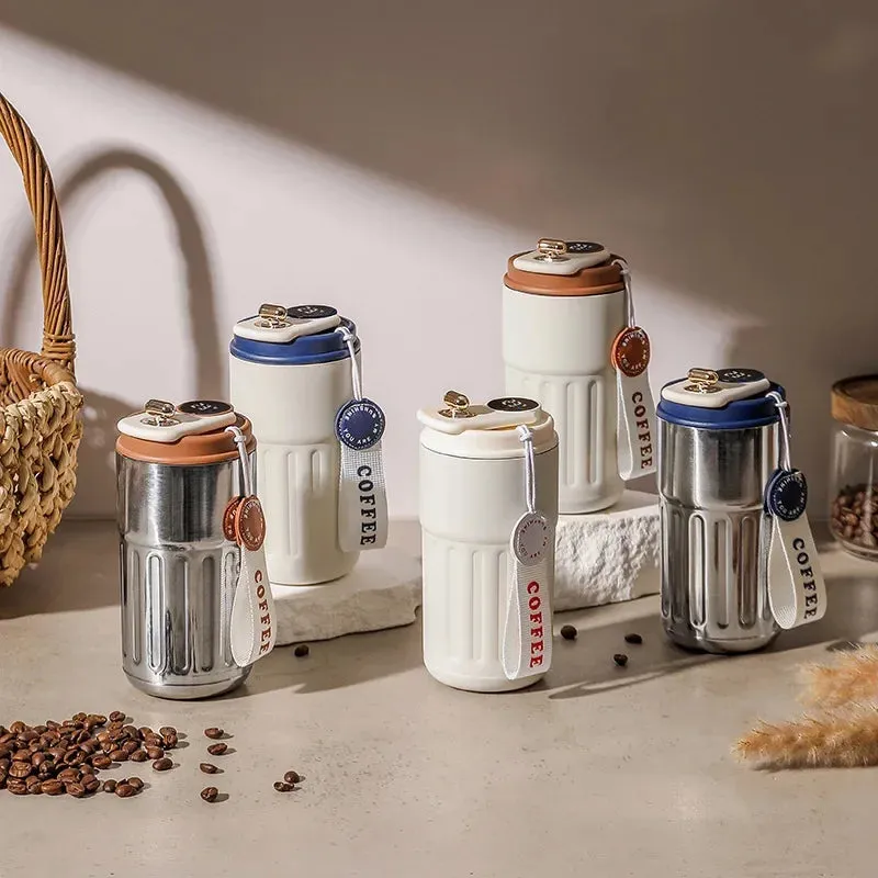 Premium 450ml Thermos Bottle – Smart Temperature Display, 316 Stainless Steel, Vacuum Insulated, Portable Coffee & Thermal Mug for Office and Business Use