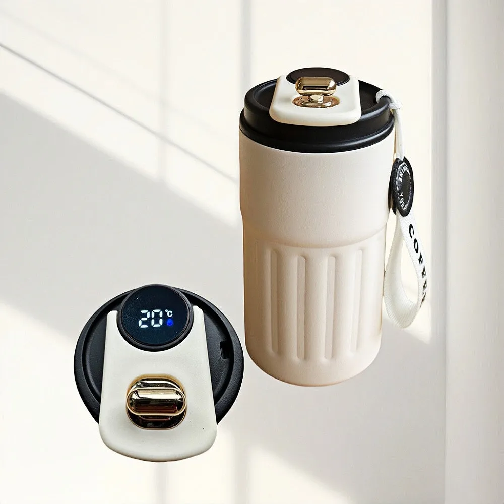 Premium 450ml Thermos Bottle – Smart Temperature Display, 316 Stainless Steel, Vacuum Insulated, Portable Coffee & Thermal Mug for Office and Business Use