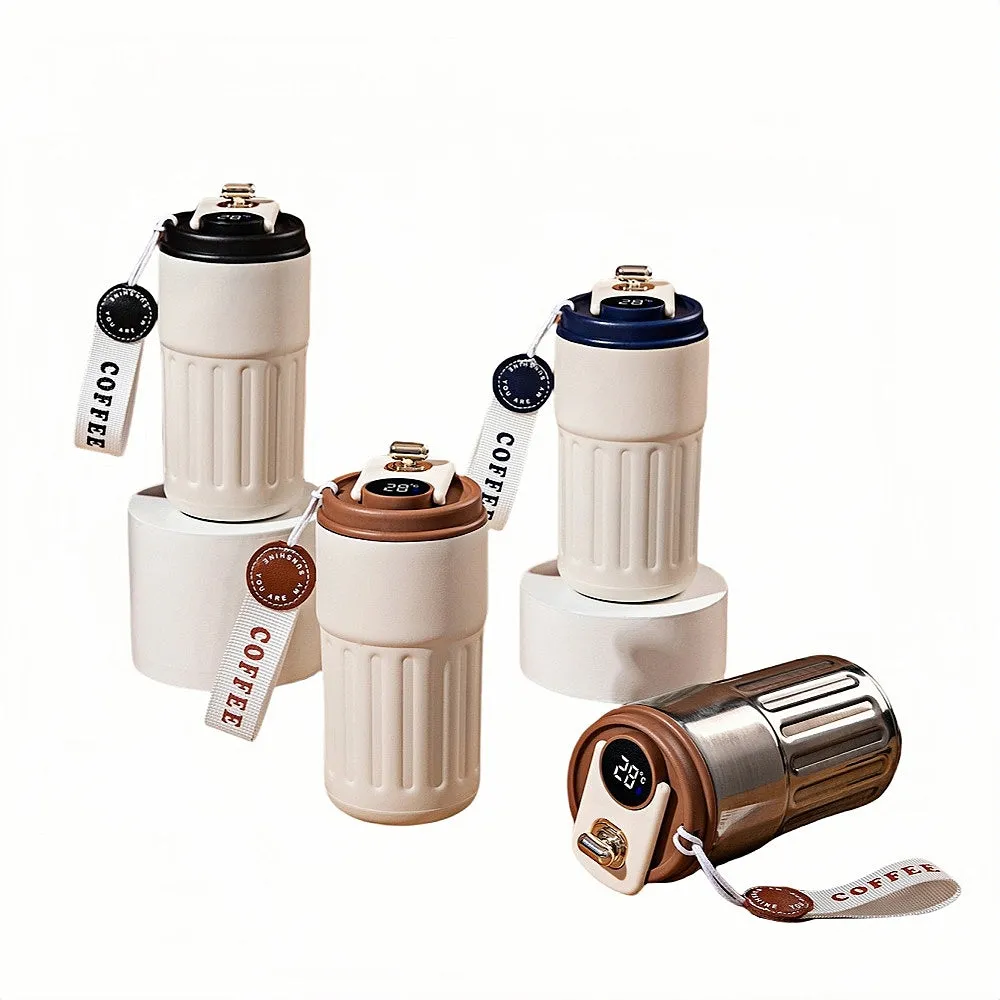 Premium 450ml Thermos Bottle – Smart Temperature Display, 316 Stainless Steel, Vacuum Insulated, Portable Coffee & Thermal Mug for Office and Business Use