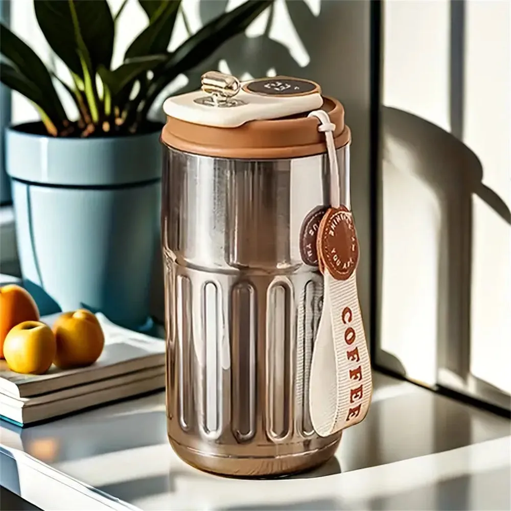 Premium 450ml Thermos Bottle – Smart Temperature Display, 316 Stainless Steel, Vacuum Insulated, Portable Coffee & Thermal Mug for Office and Business Use