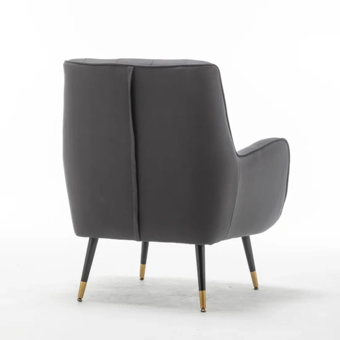 Premium Grey Thick Padded Velvet Sofa Lounge Chair with Cushion