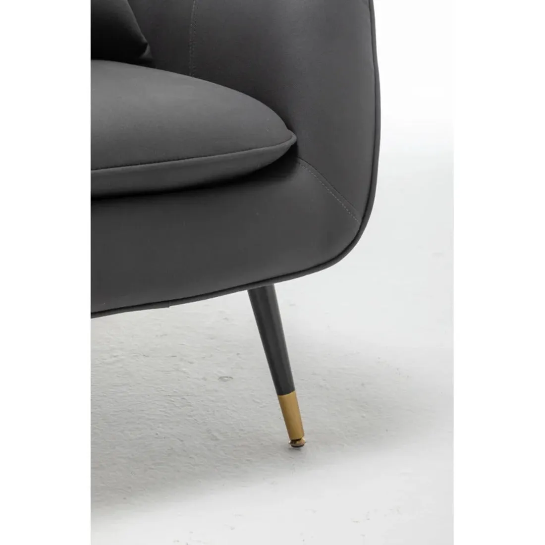 Premium Grey Thick Padded Velvet Sofa Lounge Chair with Cushion
