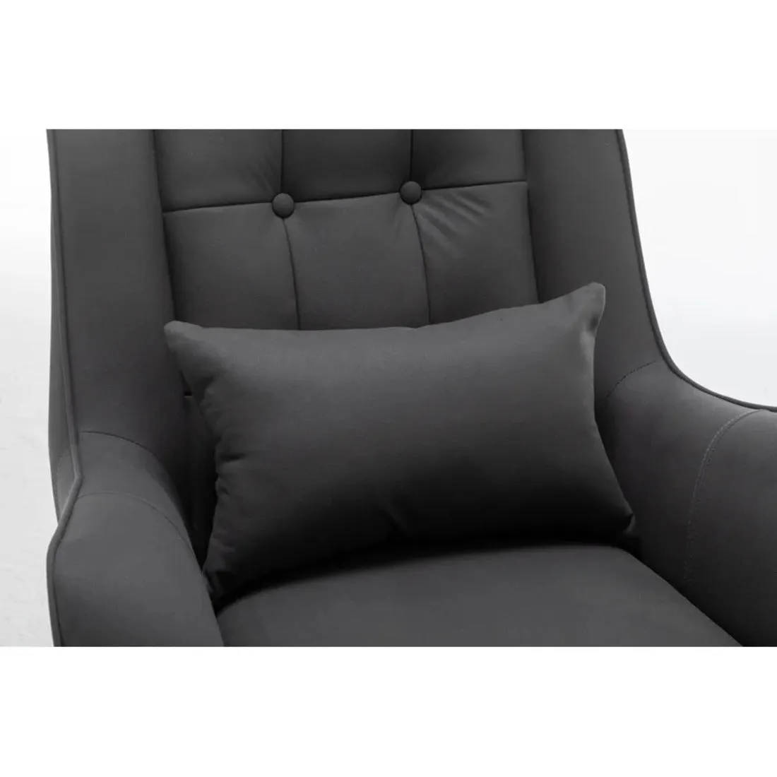 Premium Grey Thick Padded Velvet Sofa Lounge Chair with Cushion