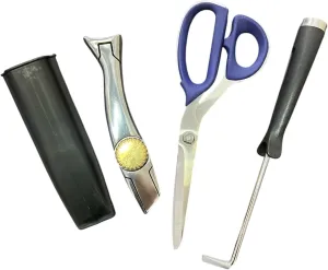 Professional Roofing Tool Set, 3-Piece Combo with Scissors, Utility Knife and Seam Tester