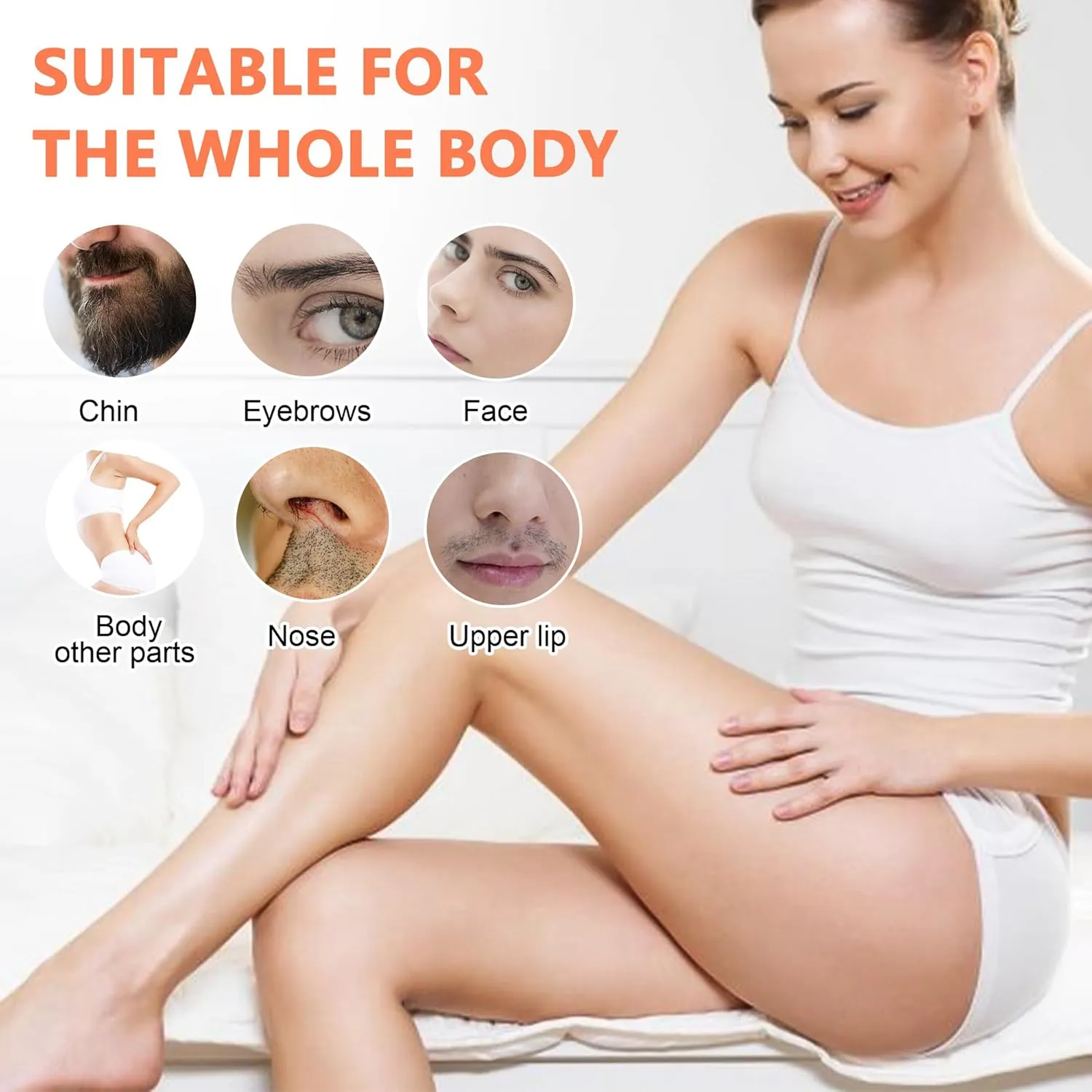 Professional Wax Warmer Double Pot Waxing Kit Heater Machine for Painless Hair Removal, with Adjustable Temperature Set, 50pcs Sticks, 20pcs Protective Collars