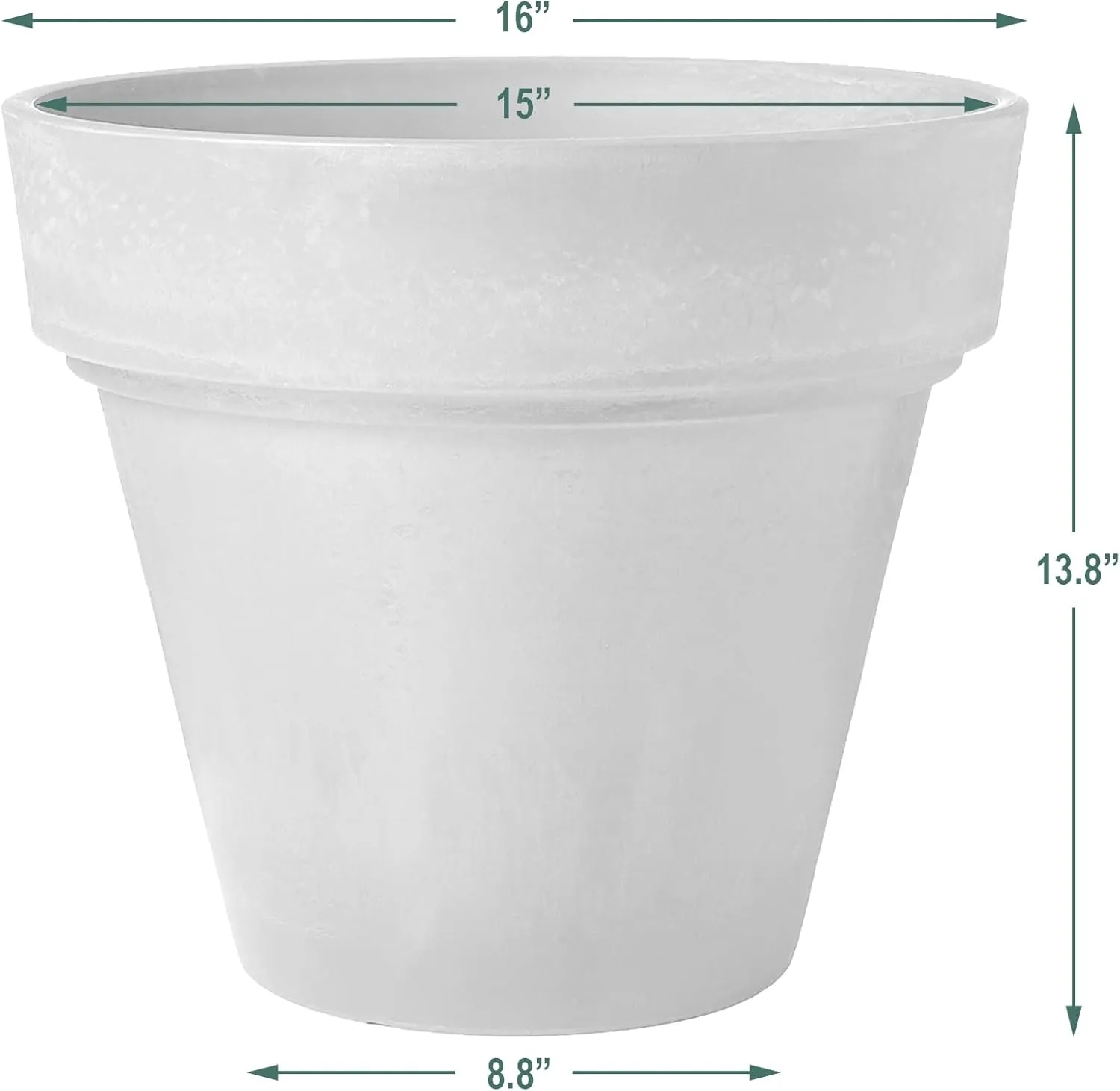 PSW Arcadia Garden Products OT41DC Traditional Pot, 16 by 13.5-Inch, Dark Charcoal