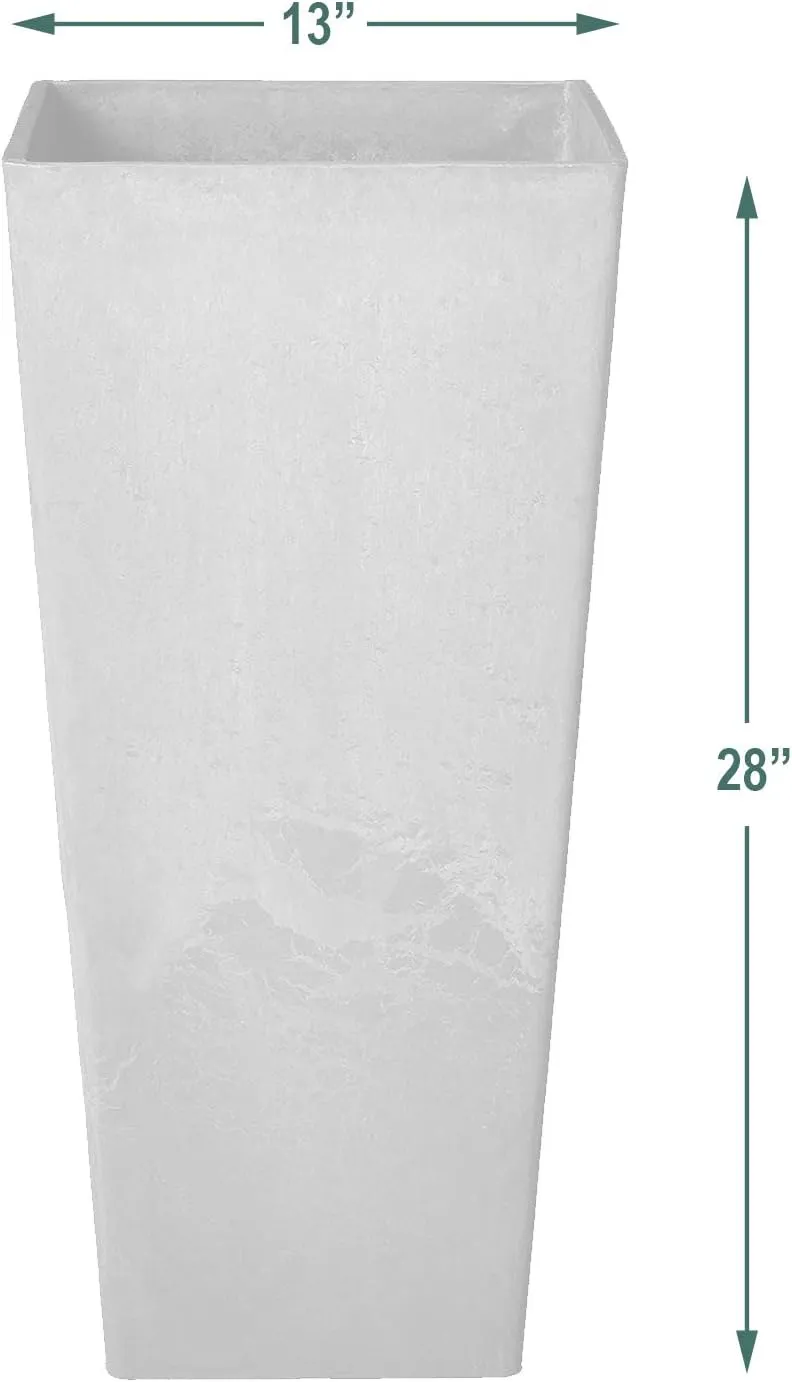 PSW Pot Collection Contempo Tall Square for Indoor and Outdoor Plants and Gardens, 13x13x28, Terra Cotta Color