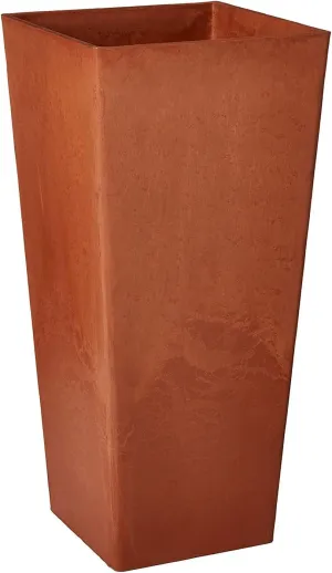 PSW Pot Collection Contempo Tall Square for Indoor and Outdoor Plants and Gardens, 13x13x28, Terra Cotta Color