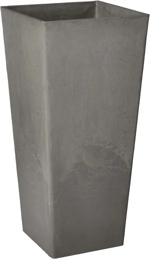 PSW Pot Collection Contempo Tall Square for Indoor and Outdoor Plants and Gardens,13x13x28, Cement Color