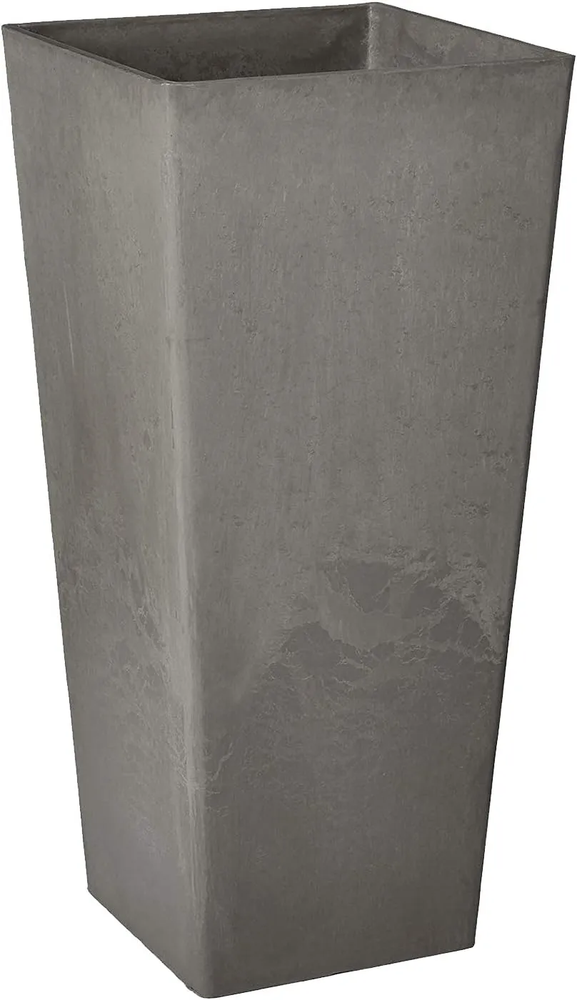 PSW Pot Collection Contempo Tall Square for Indoor and Outdoor Plants and Gardens,13x13x28, Cement Color