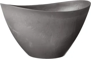 PSW Pot Collection Curved Planter Pot for Indoor and Outdoor Plants and Gardens, 16-inch, Cement Gray