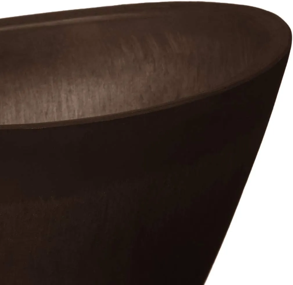 PSW Pot Collection Curved Planter Pot for Indoor and Outdoor Plants and Gardens, 16-inch, Chocolate