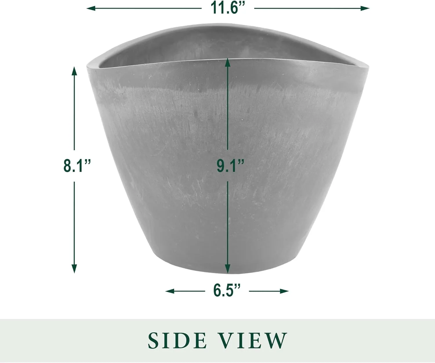 PSW Pot Collection Curved Planter Pot for Indoor and Outdoor Plants and Gardens, 16-inch, Chocolate