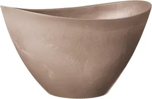 PSW Pot Collection Curved Planter Pot for Indoor and Outdoor Plants and Gardens, 16-inch, Taupe