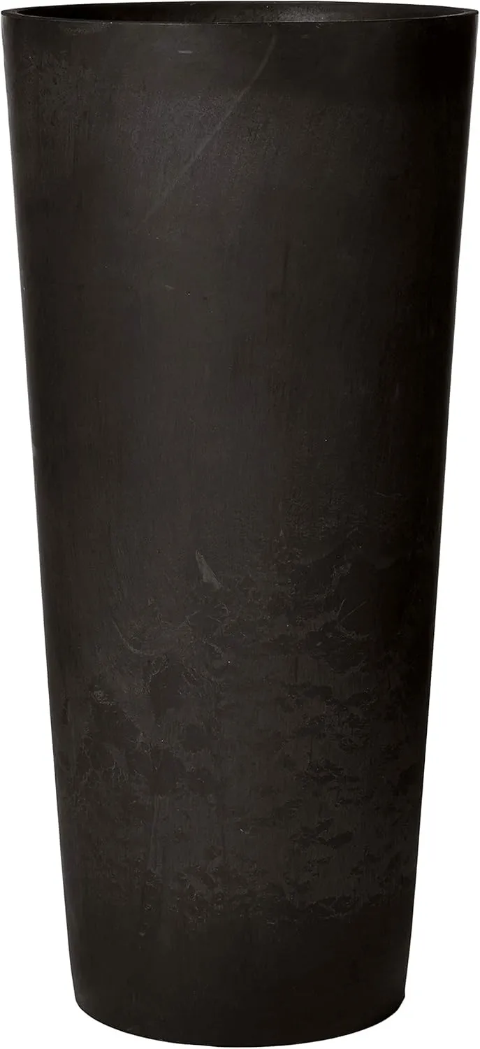 PSW S32BK Contempo Tall Round Planter, 13 by 13 by 28-Inch, Black