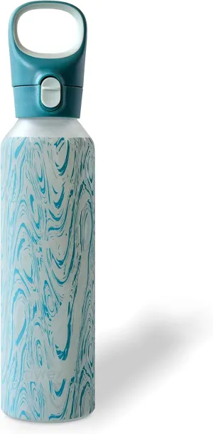 Pyrex 17.5-Oz Color Changing Glass Water Bottle with Silicone Coating, Leakproof and Textured Glass Reusable Water Bottle, Eco-Friendly, BPA-Free Silicone Coating, Blur Tie Dye
