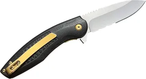 Quick Feather - The VG-10 Folding EDC Knife with Ultra Smooth Sealed Ball Bearing Flipper Action - Durable G10 Scales and New Custom Design Easy Sharpen Serrations