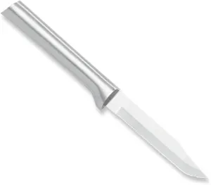 Rada Cutlery Serrated Regular Paring Knife, Silver Handle, Pack of 2